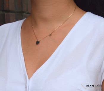Naszyjnik srebrny celebrytka czarne serduszko Dall'Acqua  ✓Dall’Acqua to wyjątkowa biżuteria dla kobiet, ale także mężczyzn i dzieci, która pozwala podkreślić indywidualny styl, wyrazić emocje i ucz.JPG